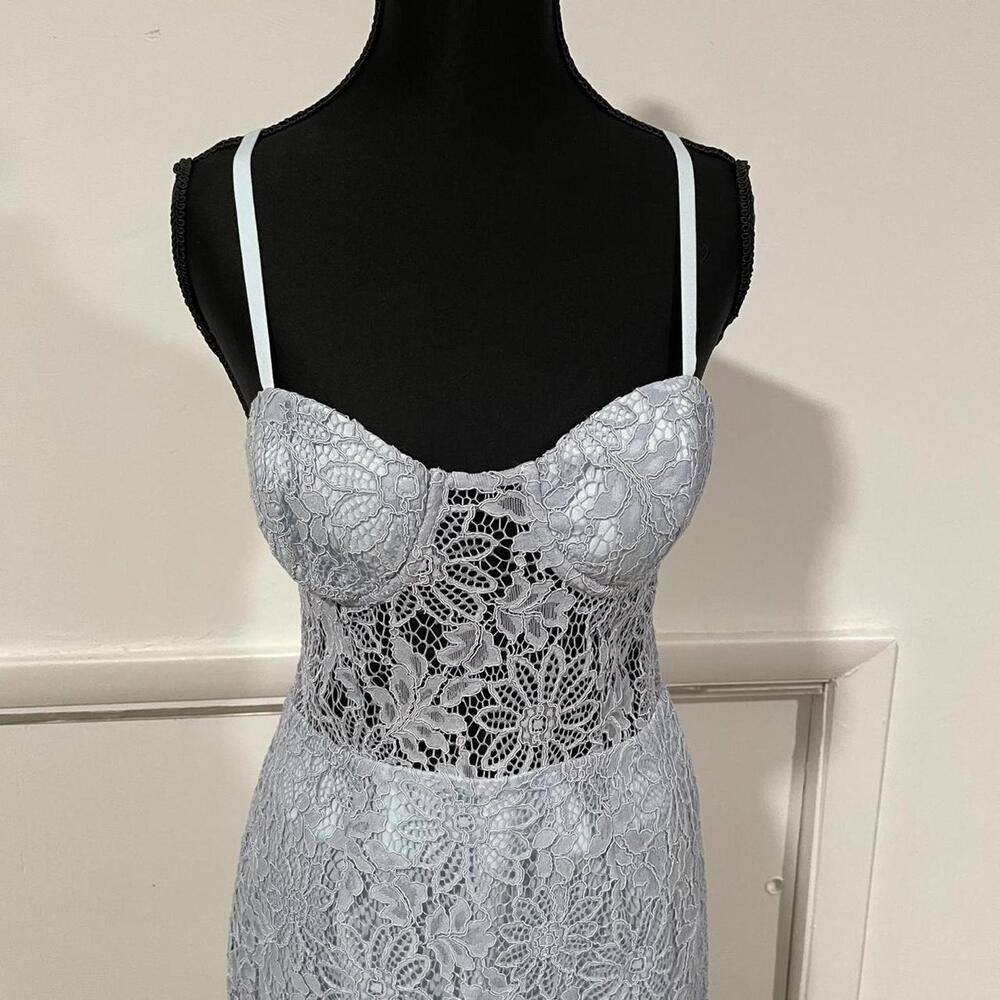 NBD x Naven Lilia Lace Mini Dress in Ice Blue. Size M. originally $208 - Picture 4 of 8